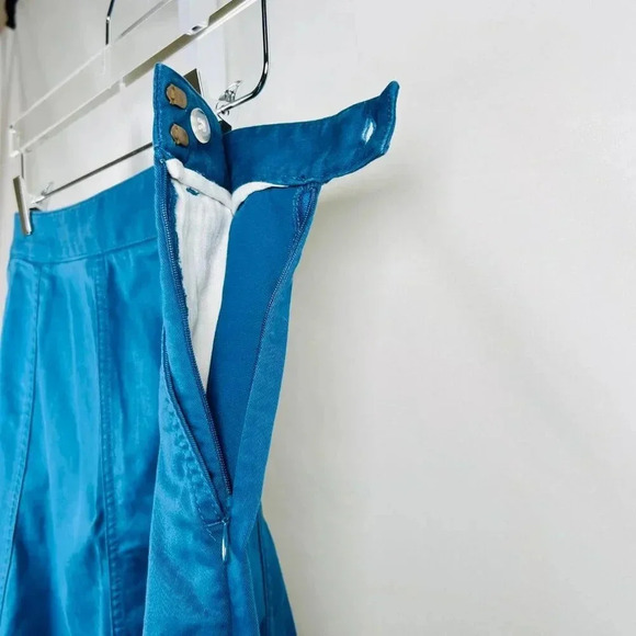 L.L.Bean Twill Skirt A-Line Teal Size 10 Figure Flattering Midi - Picture 4 of 7